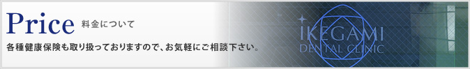 料金について 各種健康保険も取り扱っておりますので、お気軽にご相談下さい。